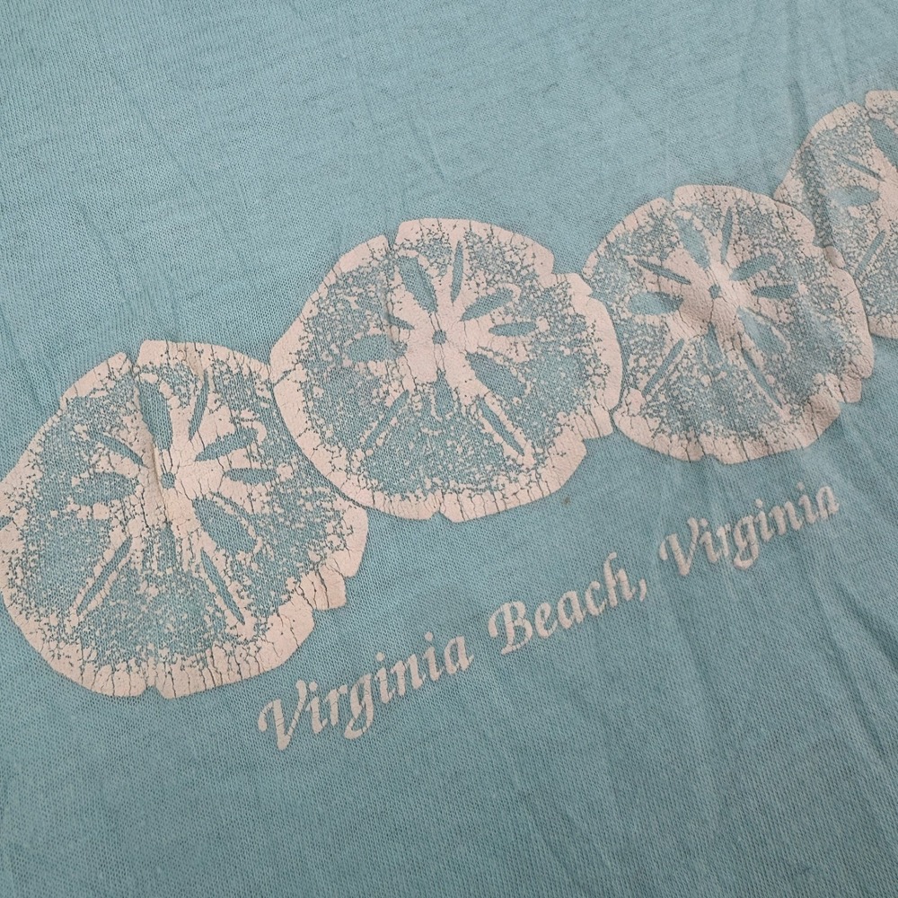 Vintage 1987 Signal Virginia Beach Sand Dollar T-Shirt XL Aqua Single Stitch USA